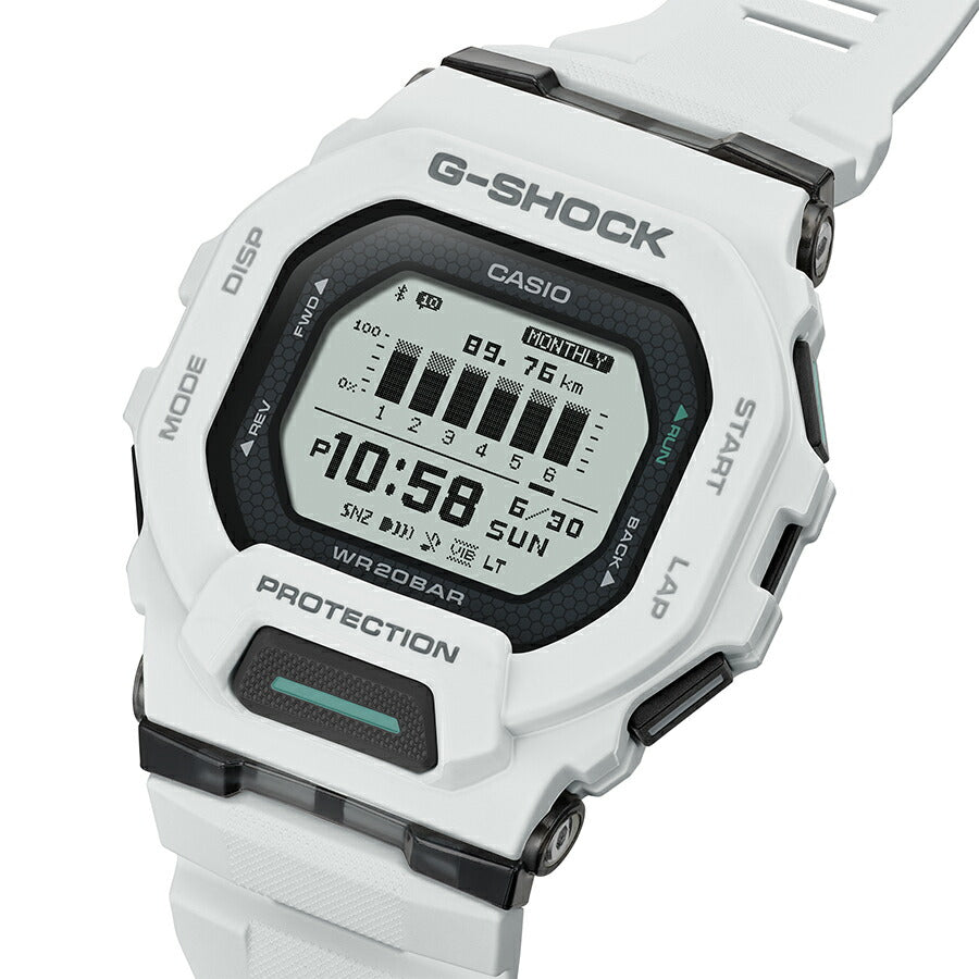 G-SHOCK G-SQUAD ポジティブ表示 MIP液晶 GBD-200-7JF メンズ 電池式 Bluetooth デジタル 樹脂バンド ホワイト