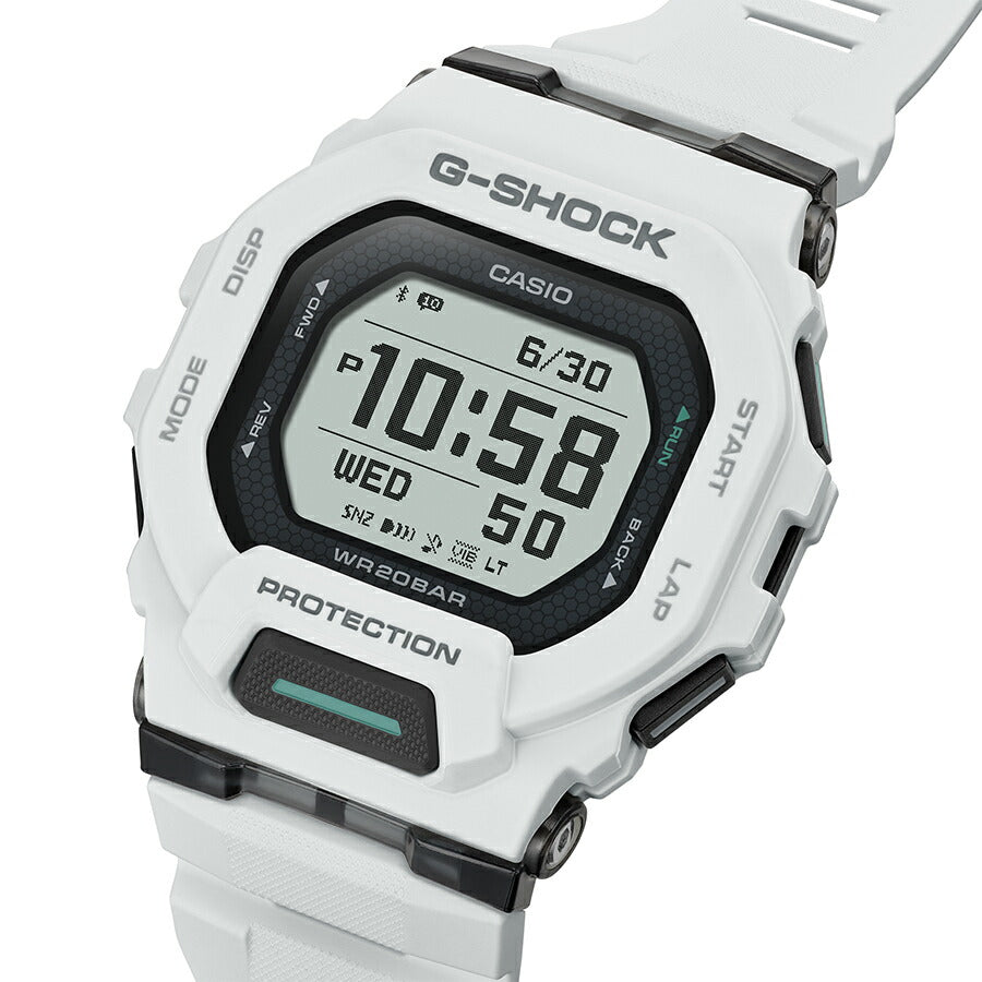 G-SHOCK G-SQUAD ポジティブ表示 MIP液晶 GBD-200-7JF メンズ 電池式 Bluetooth デジタル 樹脂バンド ホワイト