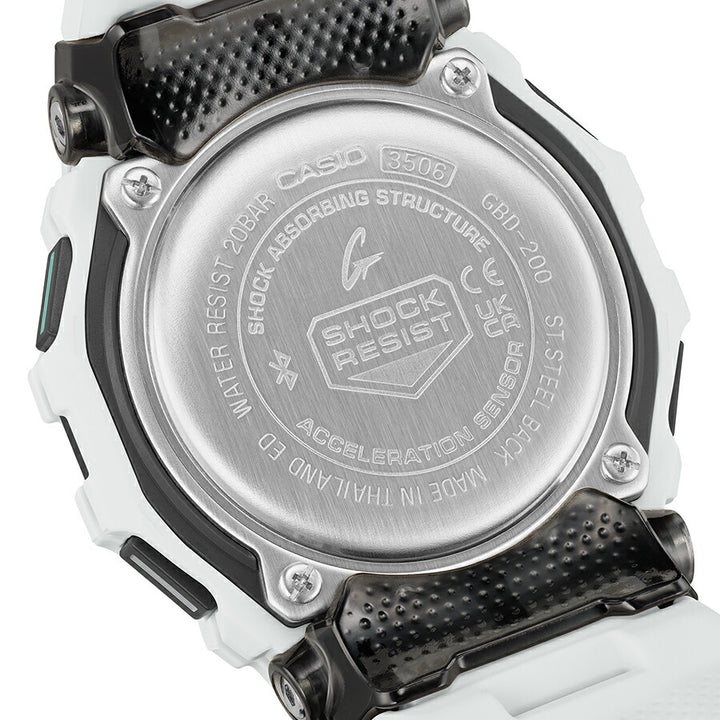 G-SHOCK G-SQUAD ポジティブ表示 MIP液晶 GBD-200-7JF メンズ 電池式 Bluetooth デジタル 樹脂バンド ホワイト