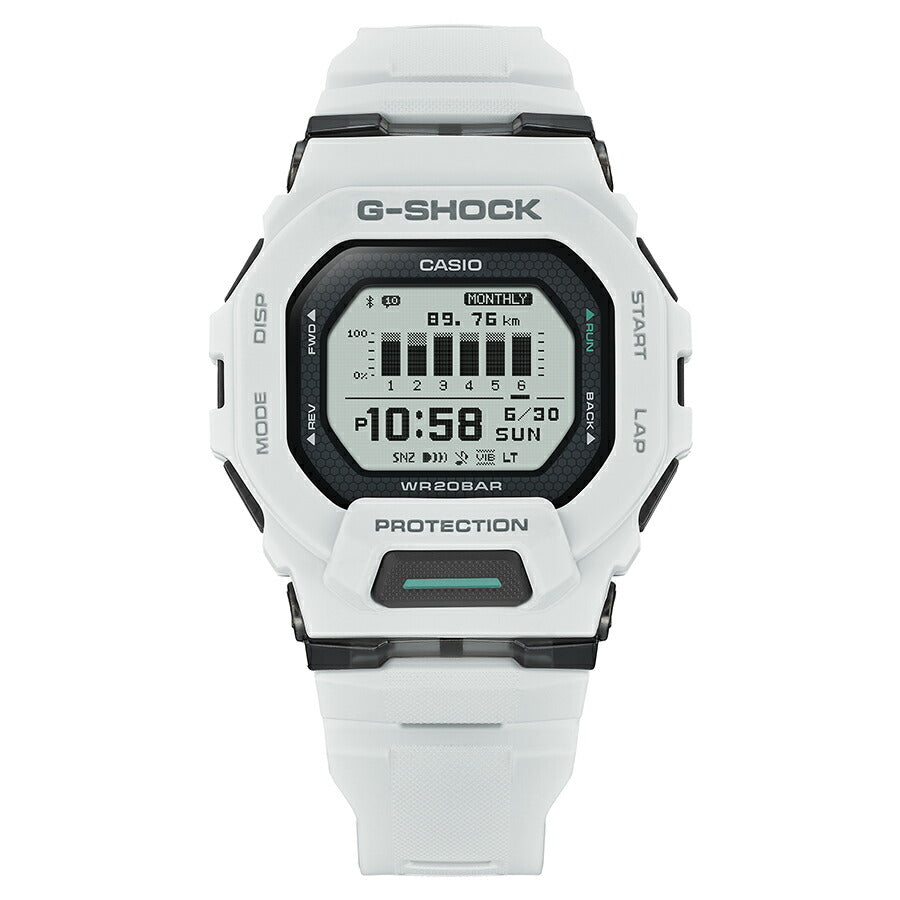G-SHOCK G-SQUAD ポジティブ表示 MIP液晶 GBD-200-7JF メンズ 電池式 Bluetooth デジタル 樹脂バンド ホワイト