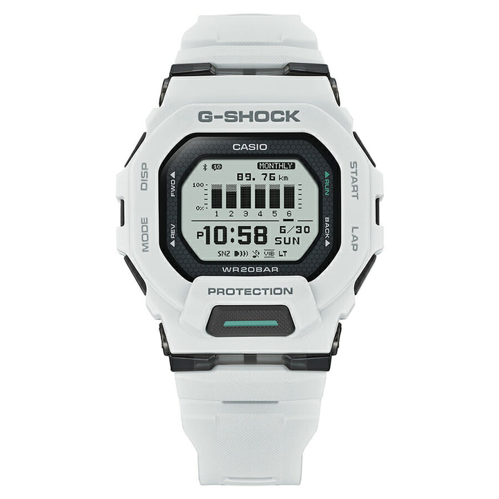 G-SHOCK G-SQUAD ポジティブ表示 MIP液晶 GBD-200-7JF メンズ 電池式 Bluetooth デジタル 樹脂バンド ホワイト
