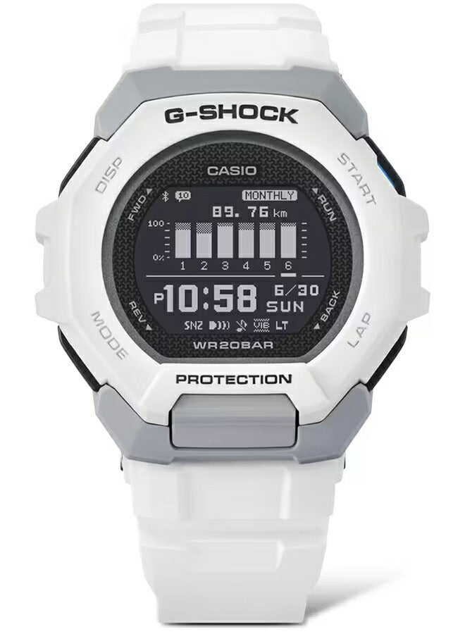 G-SHOCK G-SQUAD GBD-300シリーズ GBD-300-7JF メンズ 腕時計 電池式 Bluetooth デジタル 樹脂バンド ホワイト 反転液晶 国内正規品 カシオ