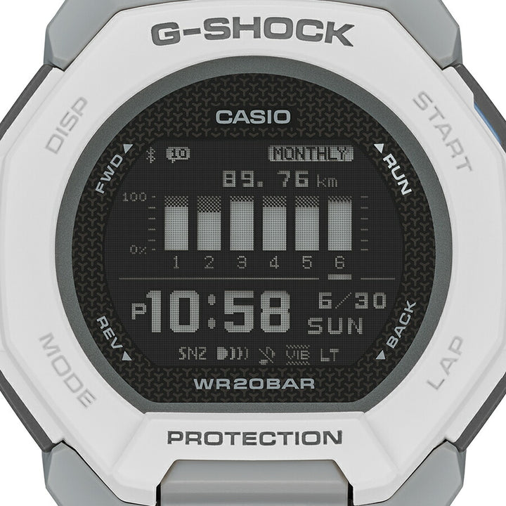 G-SHOCK G-SQUAD GBD-300シリーズ GBD-300-7JF メンズ 腕時計 電池式 Bluetooth デジタル 樹脂バンド ホワイト 反転液晶 国内正規品 カシオ