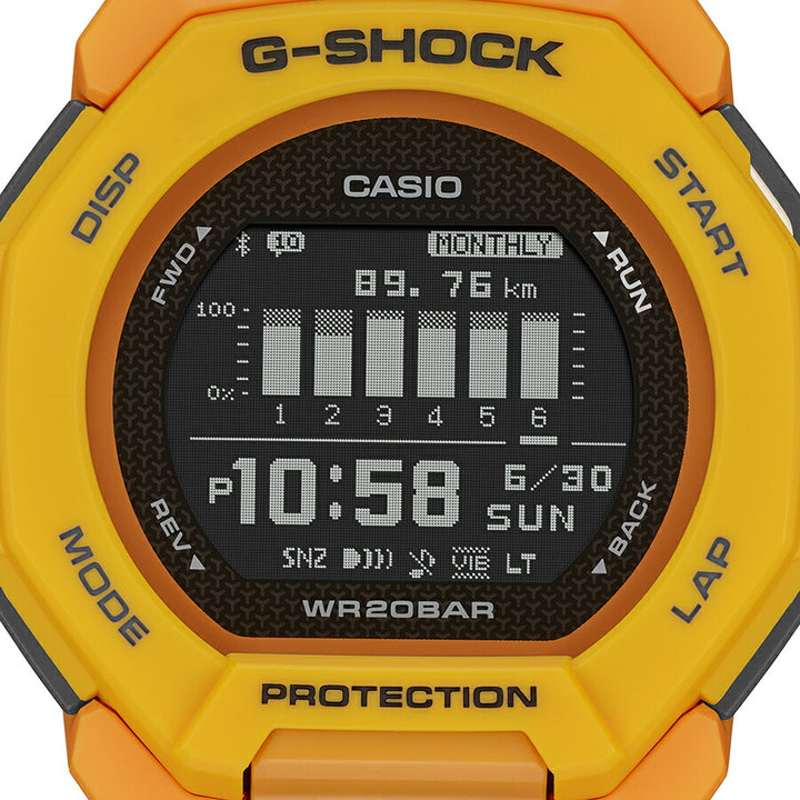 G-SHOCK G-SQUAD GBD-300シリーズ GBD-300-9JF メンズ 腕時計 電池式 Bluetooth デジタル 樹脂バンド イエロー 反転液晶 国内正規品 カシオ