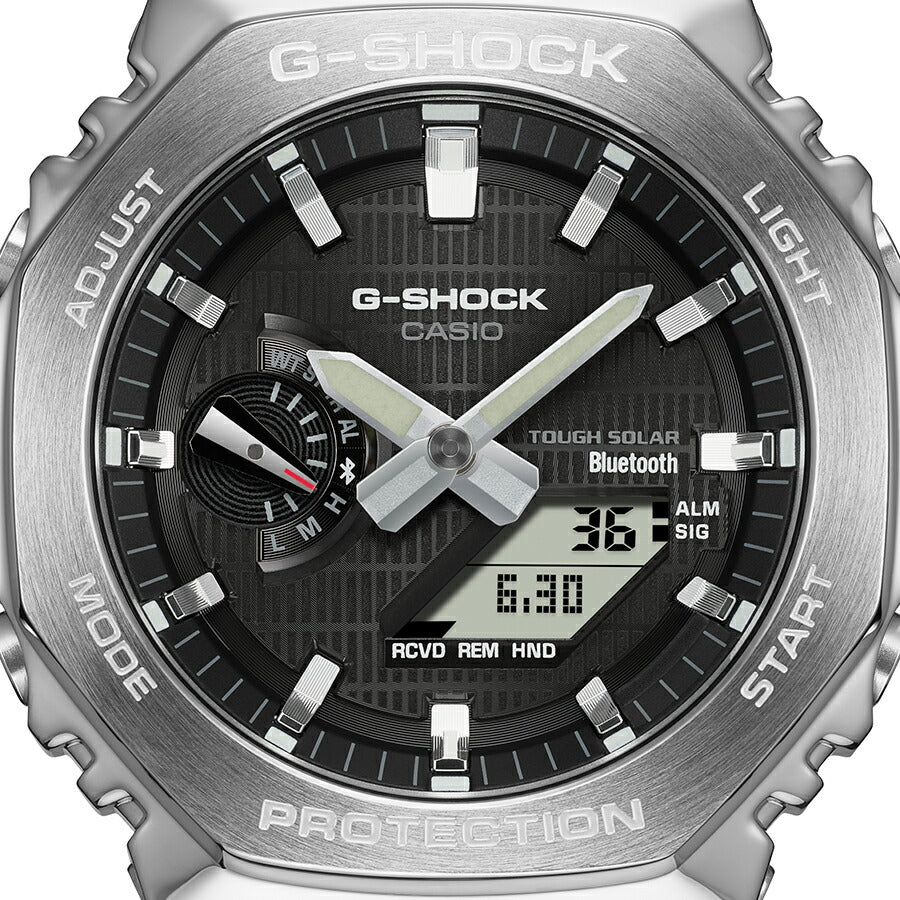 G-SHOCK メタルカバード 2100 GBM-2100-1AJF メンズ 腕時計 ソーラー Bluetooth オクタゴン アナデジ 樹脂バンド ブラック 国内正規品 カシオ 八角形