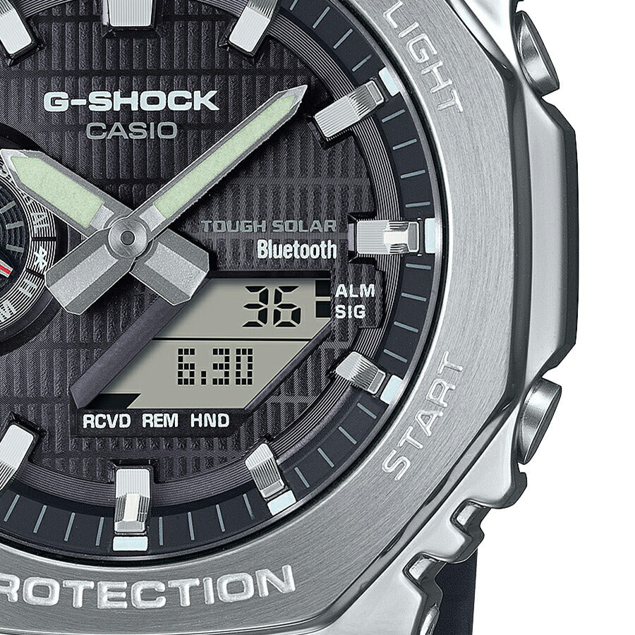 G-SHOCK メタルカバード 2100 GBM-2100-1AJF メンズ 腕時計 ソーラー Bluetooth オクタゴン アナデジ 樹脂バンド ブラック 国内正規品 カシオ 八角形