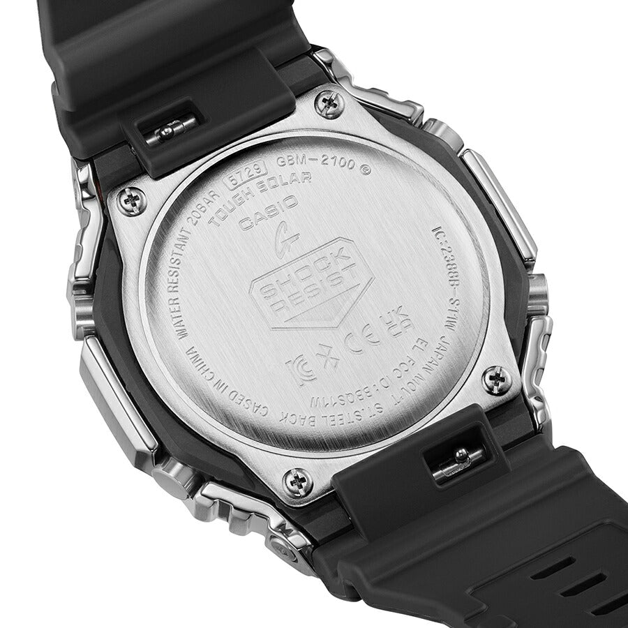 G-SHOCK メタルカバード 2100 GBM-2100-1AJF メンズ 腕時計 ソーラー Bluetooth オクタゴン アナデジ 樹脂バンド ブラック 国内正規品 カシオ 八角形