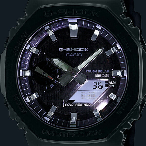 G-SHOCK メタルカバード 2100 GBM-2100-1AJF メンズ 腕時計 ソーラー Bluetooth オクタゴン アナデジ 樹脂バンド ブラック 国内正規品 カシオ 八角形