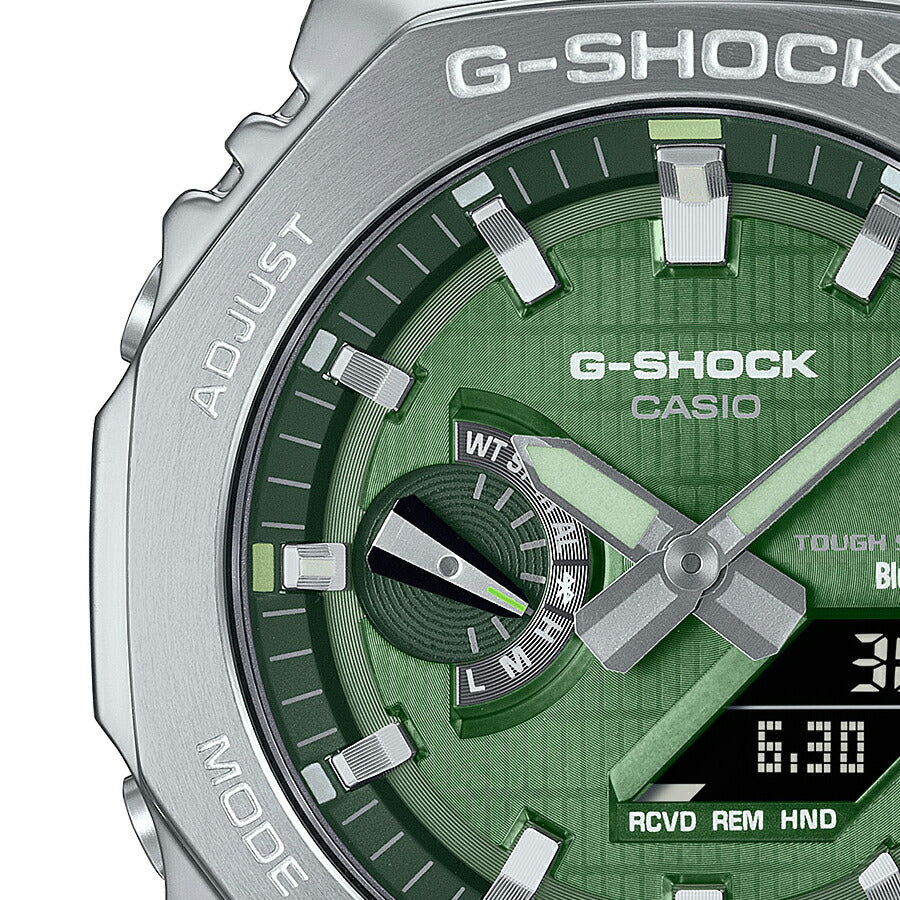 G-SHOCK メタルカバード 2100 GBM-2100A-1A3JF メンズ 腕時計 ソーラー Bluetooth オクタゴン アナデジ 樹脂バンド グリーン 国内正規品 カシオ 八角形