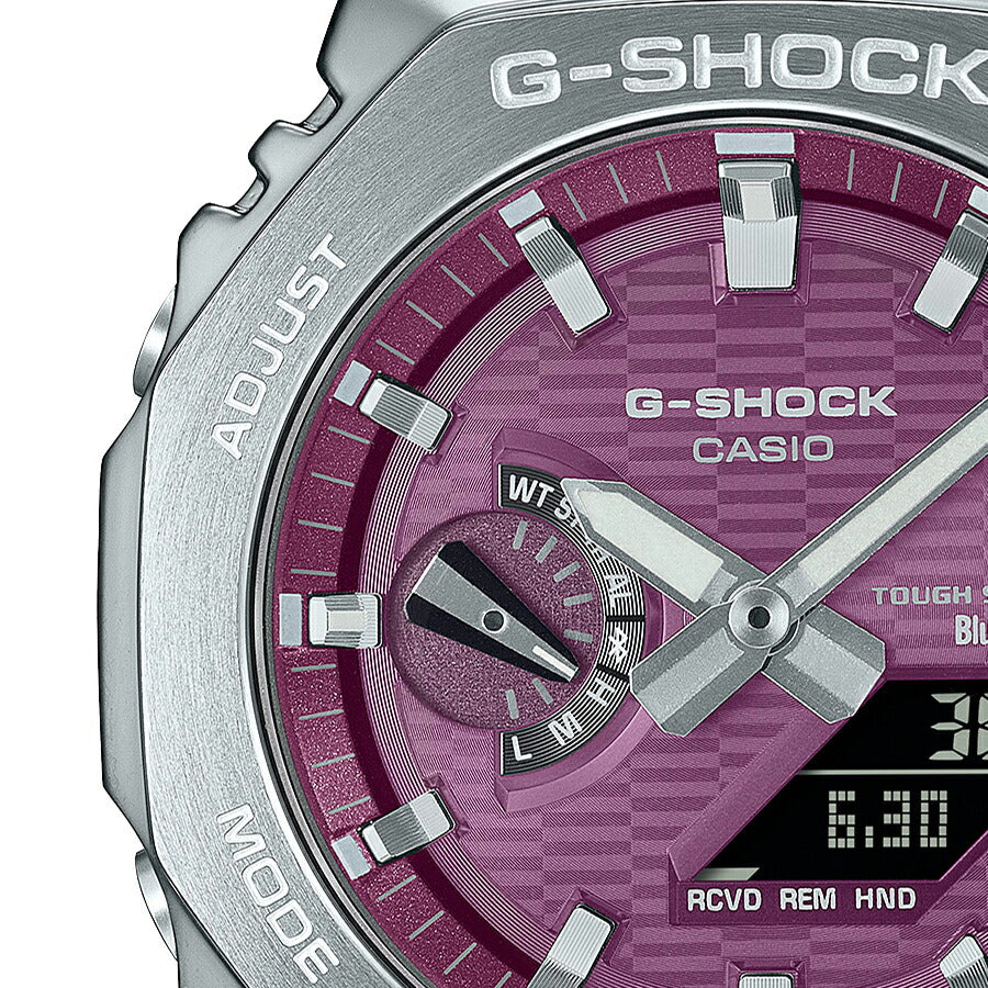 G-SHOCK メタルカバード オクタゴン GBM-2100A-4BJF メンズ ソーラー Bluetooth アナデジ 樹脂バンド バーガンディ 反転液晶 八角形