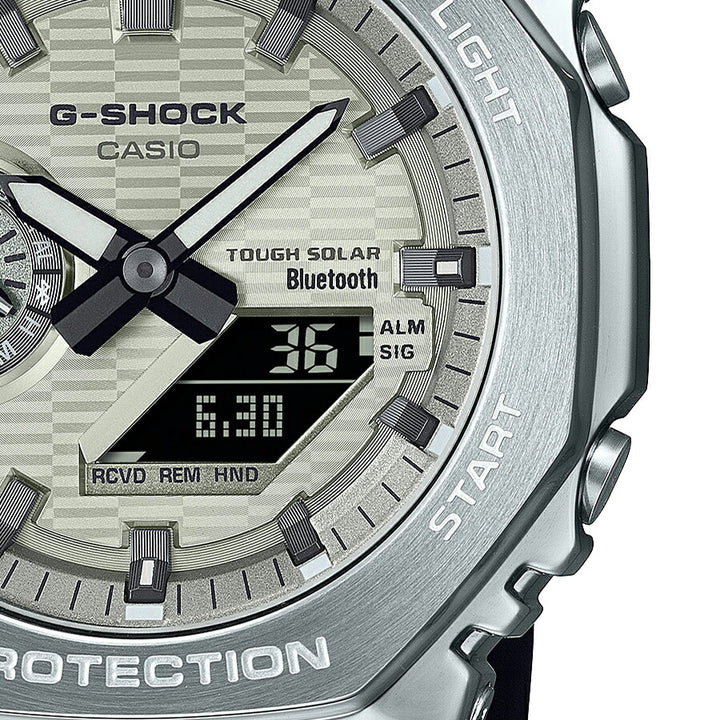 G-SHOCK メタルカバード オクタゴン GBM-2100A-8BJF メンズ ソーラー Bluetooth アナデジ 樹脂バンド ライトイエローゴールド 反転液晶 八角形