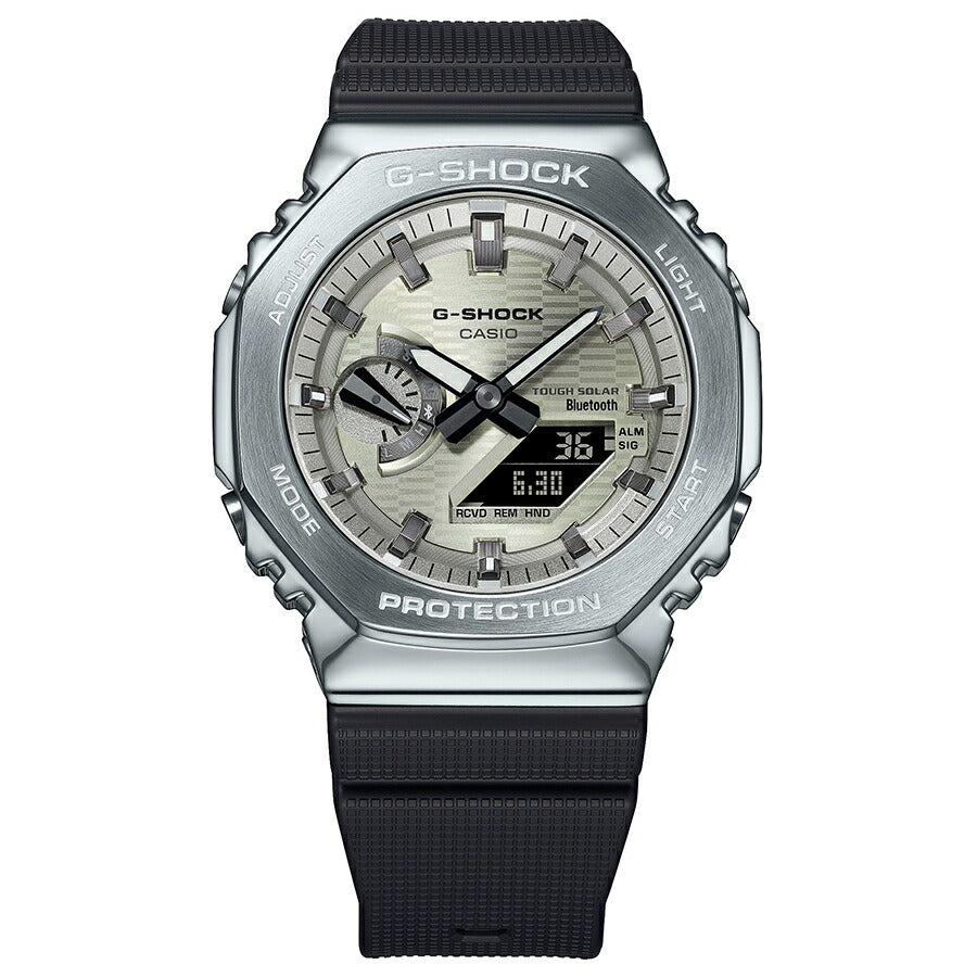 G-SHOCK メタルカバード オクタゴン GBM-2100A-8BJF メンズ ソーラー Bluetooth アナデジ 樹脂バンド ライトイエローゴールド 反転液晶 八角形