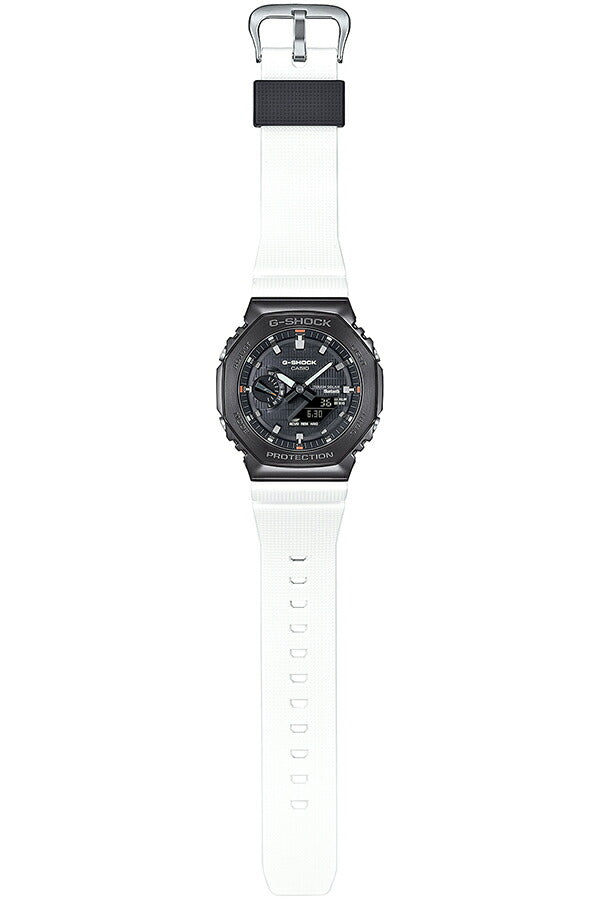 G-SHOCK メタルカバード 2100 GBM-2100B-7AJF メンズ ソーラー Bluetooth オクタゴン アナデジ 樹脂バンド ブラック ホワイト 八角形