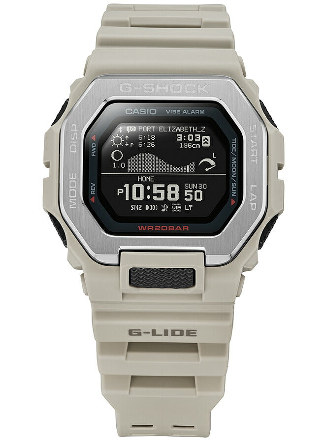 G-SHOCK G-LIDE GBX-100シリーズ GBX-100-8JF メンズ 腕時計 電池式 Bluetooth デジタル 反転液晶 ベージュ 国内正規品 カシオ