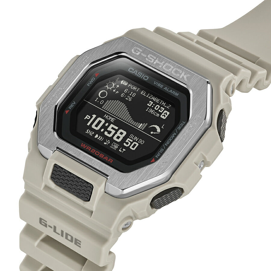 G-SHOCK G-LIDE GBX-100シリーズ GBX-100-8JF メンズ 腕時計 電池式 Bluetooth デジタル 反転液晶 ベージュ 国内正規品 カシオ