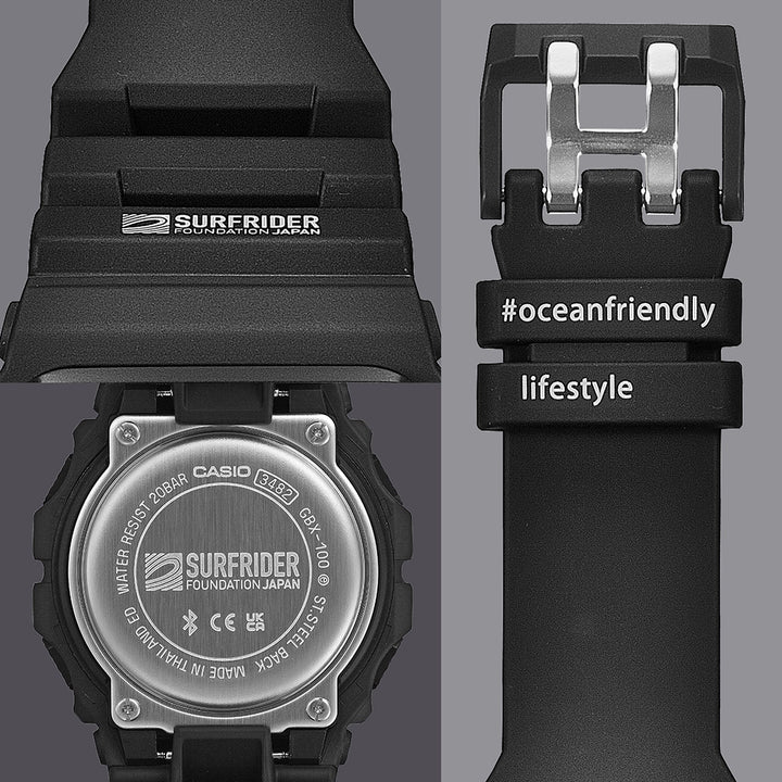 G-SHOCK G-LIDE SURFRIDER FOUNDATION JAPAN コラボレーションモデル 2026 GBX-100SFJ-1JR メンズ 電池式 Bluetooth デジタル 反転液晶 ブラック