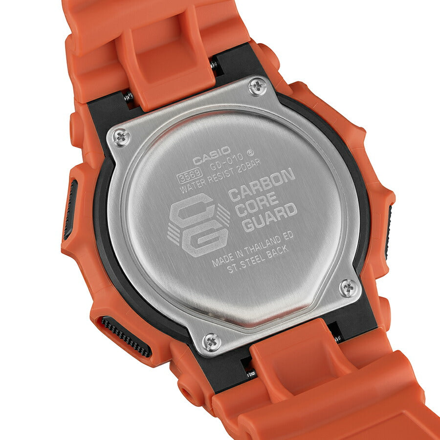 G-SHOCK GD-010シリーズ 10年バッテリー GD-010-4JF メンズ 腕時計 電池式 デジタル ラウンド オレンジ 反転液晶 国内正規品 カシオ