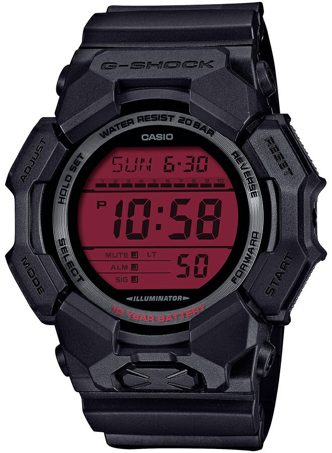 G-SHOCK ブラック&ボールドレッド 10年バッテリー ビッグケース GD-010BBR-1JF メンズ 電池式 デジタル カラー液晶
