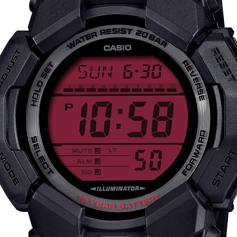 G-SHOCK ブラック&ボールドレッド 10年バッテリー ビッグケース GD-010BBR-1JF メンズ 電池式 デジタル カラー液晶