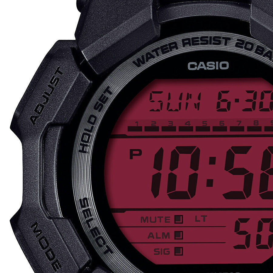 G-SHOCK ブラック&ボールドレッド 10年バッテリー ビッグケース GD