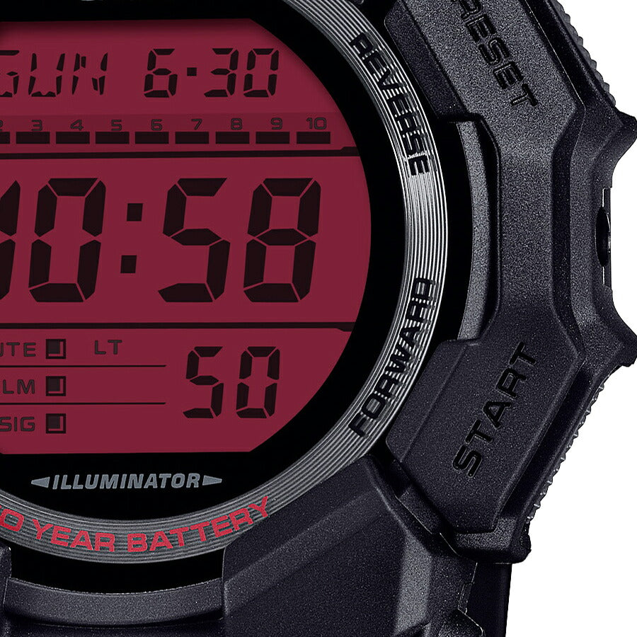 G-SHOCK ブラック&ボールドレッド 10年バッテリー ビッグケース GD-010BBR-1JF メンズ 電池式 デジタル カラー液晶