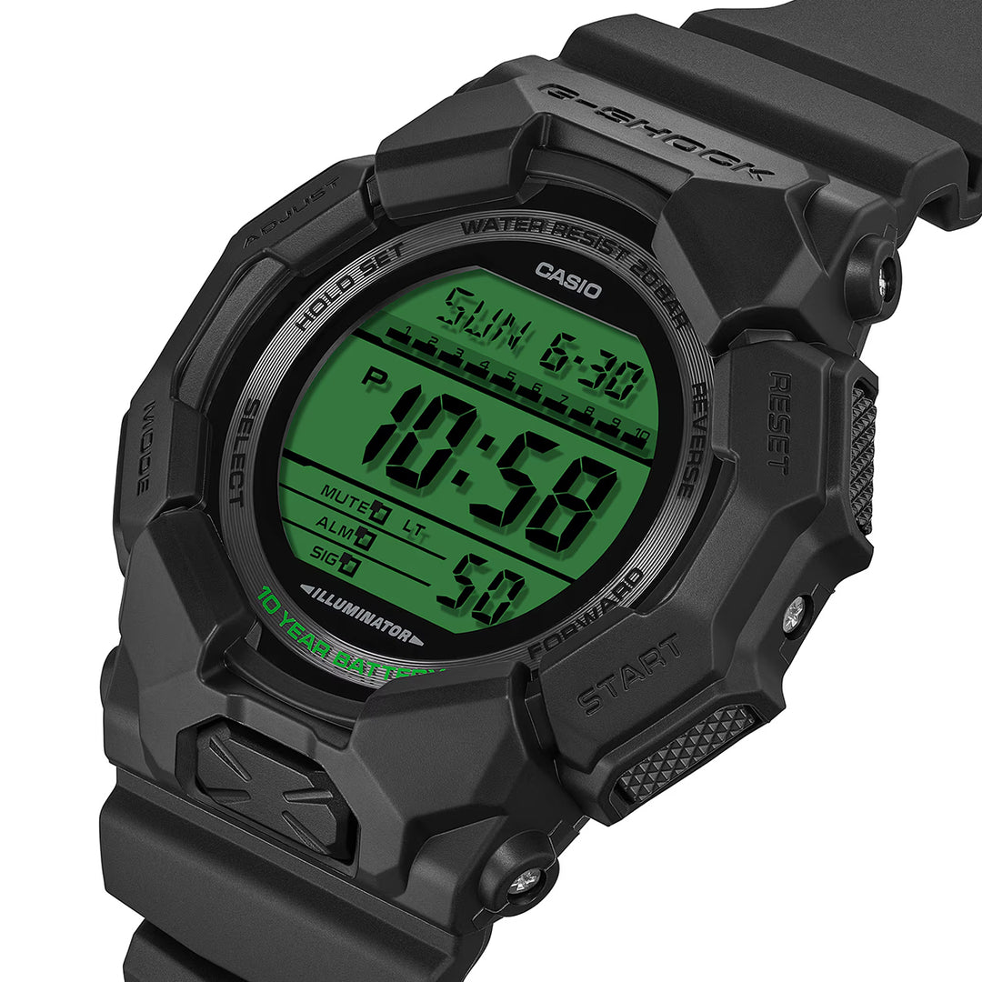 G-SHOCK ブラック&エレクトログリーン 10年バッテリー ビッグケース GD-010BEG-1JF メンズ 電池式 デジタル カラー液晶