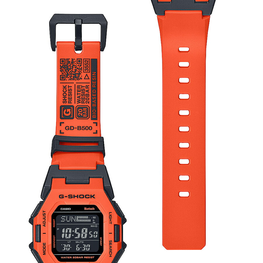 G-SHOCK GD-B500シリーズ オレンジ GD-B500FL-4JF メンズ レディース 腕時計 電池式 Bluetooth デジタル 樹脂バンド 反転液晶 国内正規品 カシオ