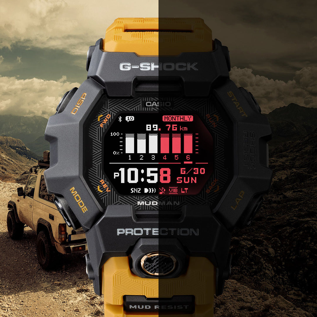 G-SHOCK マッドマン MIP液晶搭載モデル GDG-B100-1A5JF メンズ 電池式 Bluetooth デジタル 樹脂バンド イエロー 反転液晶