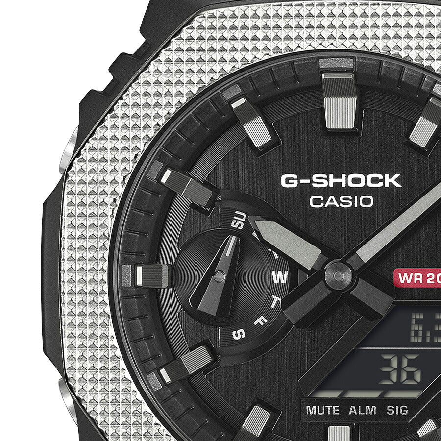G-SHOCK メタルカバード チェッカリングパターン GM-2100BM-1AJF メンズ 電池式 アナデジ オクタゴン 樹脂バンド 反転液晶