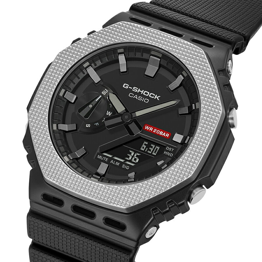 G-SHOCK メタルカバード チェッカリングパターン GM-2100BM-1AJF メンズ 電池式 アナデジ オクタゴン 樹脂バンド 反転液晶