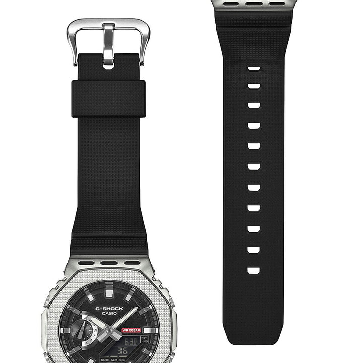 G-SHOCK メタルカバード チェッカリングパターン GM-2100M-1AJF メンズ 電池式 アナデジ オクタゴン 樹脂バンド 反転液晶