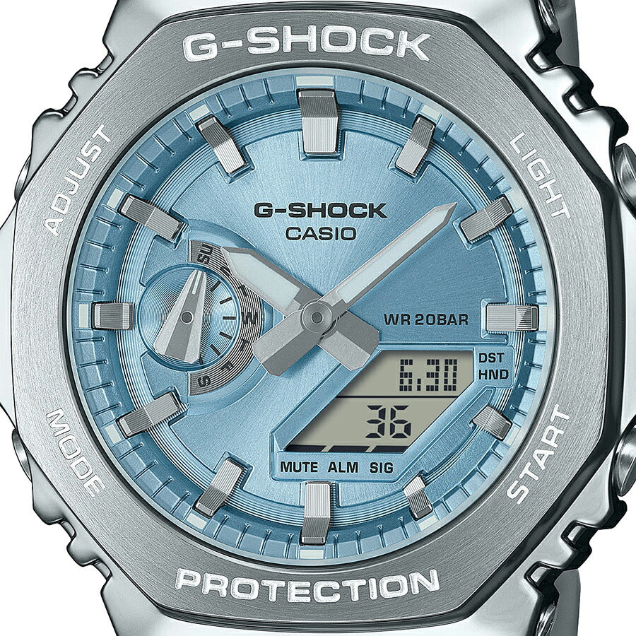 G-SHOCK メタルカバード GM-2110D-2AJF メンズ 腕時計 電池式 アナデジ オクタゴン メタルバンド スカイブルー 国内正規品 カシオ