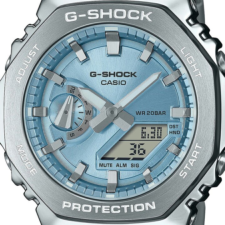 G-SHOCK メタルカバード GM-2110D-2AJF メンズ 腕時計 電池式 アナデジ オクタゴン メタルバンド スカイブルー 国内正規品 カシオ