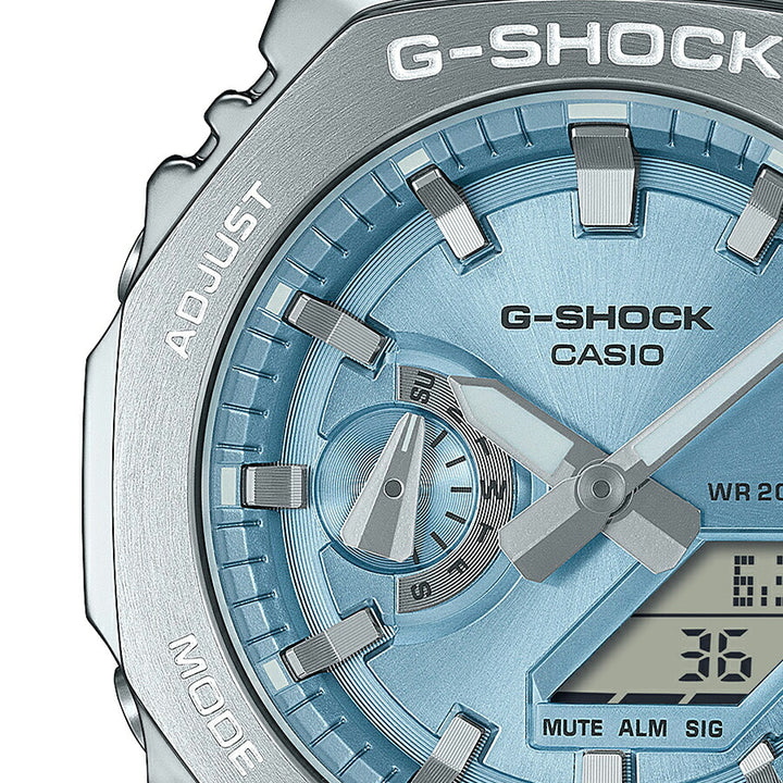 G-SHOCK メタルカバード GM-2110D-2AJF メンズ 腕時計 電池式 アナデジ オクタゴン メタルバンド スカイブルー 国内正規品 カシオ