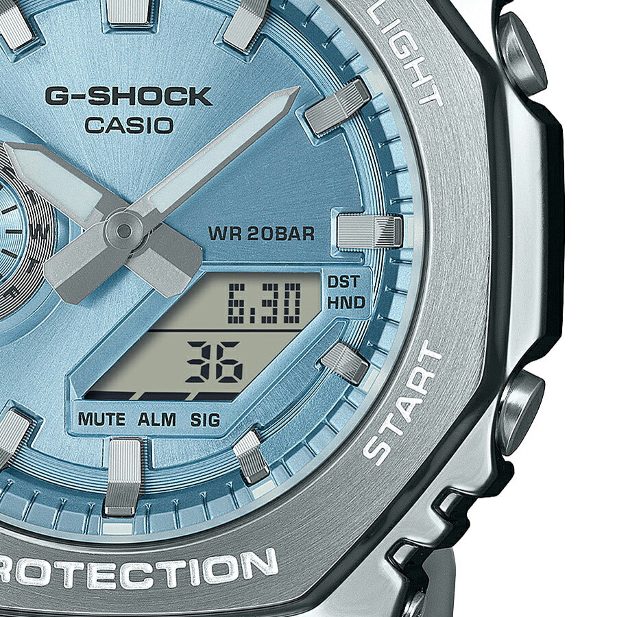 G-SHOCK メタルカバード GM-2110D-2AJF メンズ 腕時計 電池式 アナデジ オクタゴン メタルバンド スカイブルー 国内正規品 カシオ