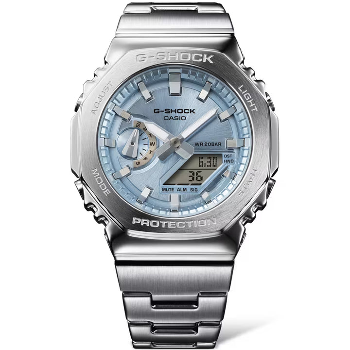 G-SHOCK メタルカバード GM-2110D-2AJF メンズ 腕時計 電池式 アナデジ オクタゴン メタルバンド スカイブルー 国内正規品 カシオ