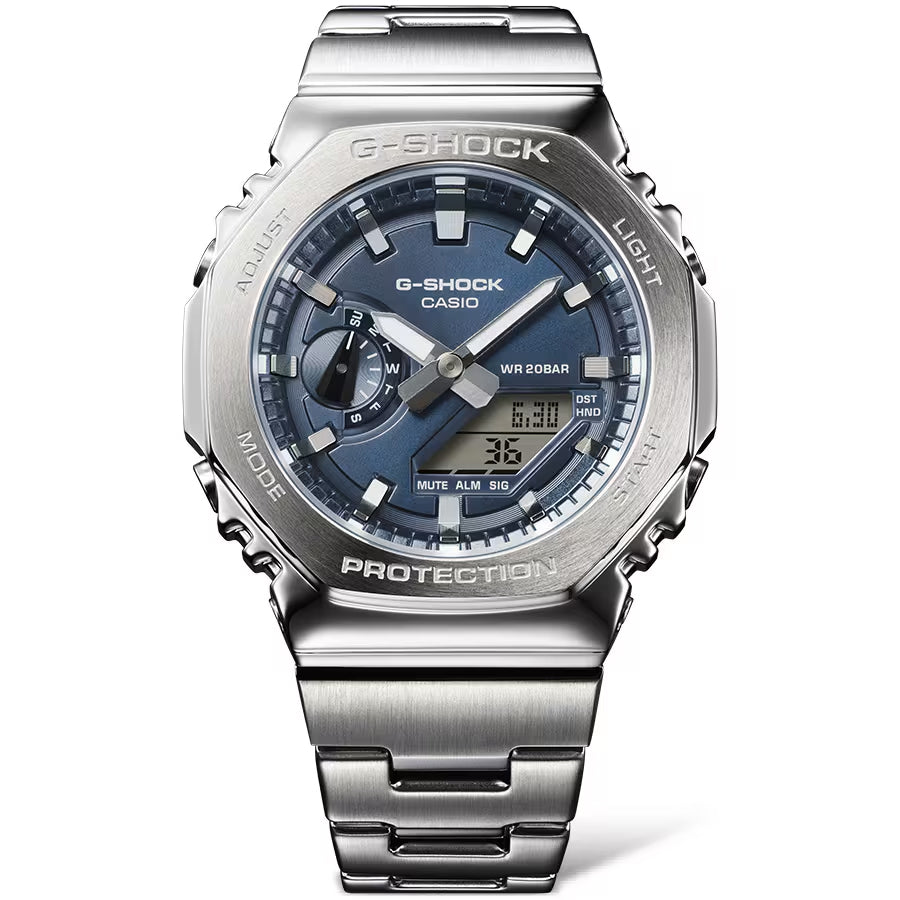 G-SHOCK メタルカバード GM-2110D-2BJF メンズ 腕時計 電池式 アナデジ オクタゴン メタルバンド ネイビー 国内正規品 カシオ