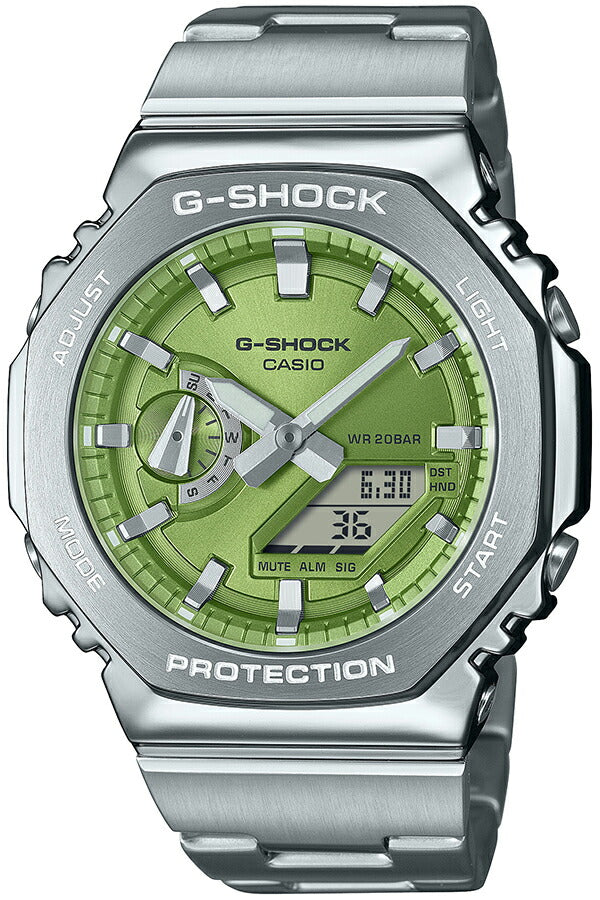 G-SHOCK メタルカバード GM-2110D-3AJF メンズ 腕時計 電池式 アナデジ オクタゴン メタルバンド ライムグリーン 国内正規品 カシオ