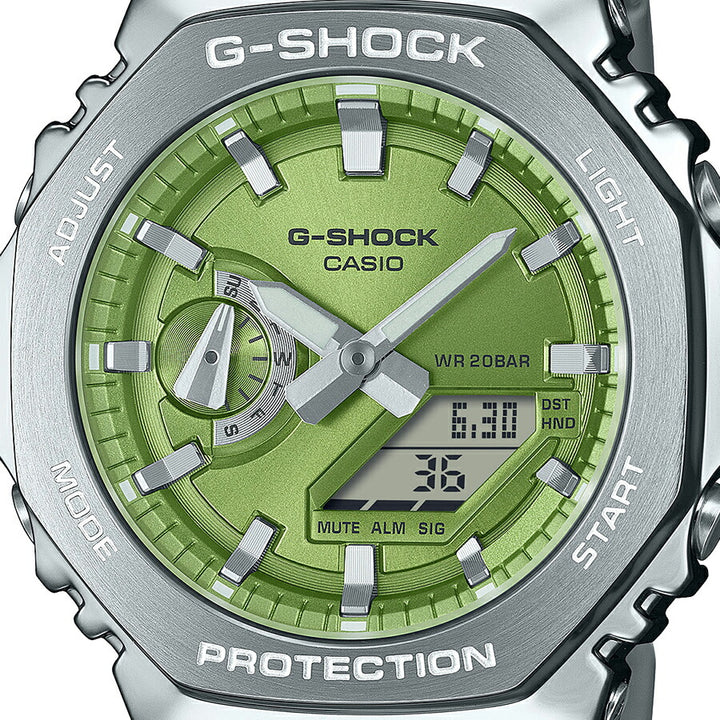 G-SHOCK メタルカバード GM-2110D-3AJF メンズ 腕時計 電池式 アナデジ オクタゴン メタルバンド ライムグリーン 国内正規品 カシオ