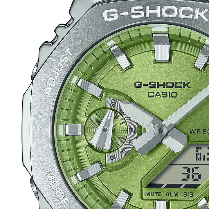 G-SHOCK メタルカバード GM-2110D-3AJF メンズ 腕時計 電池式 アナデジ オクタゴン メタルバンド ライムグリーン 国内正規品 カシオ