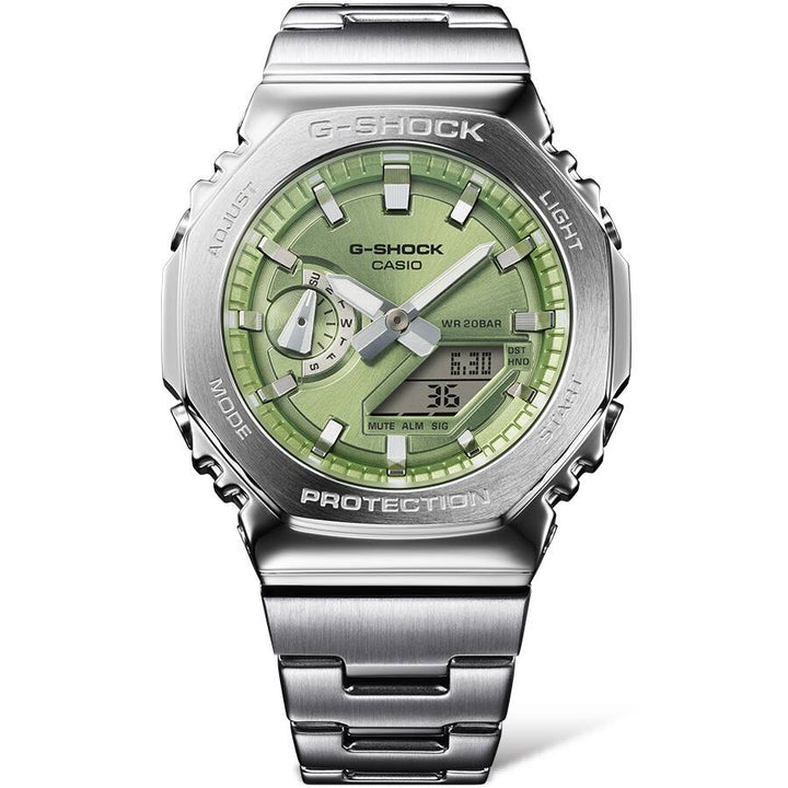 G-SHOCK メタルカバード GM-2110D-3AJF メンズ 腕時計 電池式 アナデジ オクタゴン メタルバンド ライムグリーン 国内正規品 カシオ
