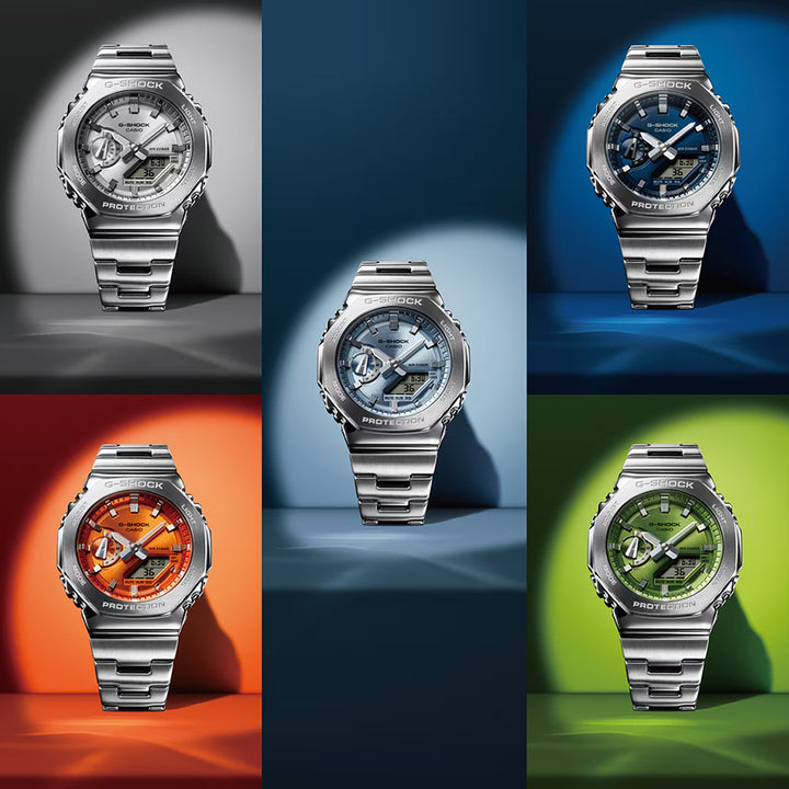 G-SHOCK メタルカバード GM-2110D-3AJF メンズ 腕時計 電池式 アナデジ オクタゴン メタルバンド ライムグリーン 国内正規品 カシオ