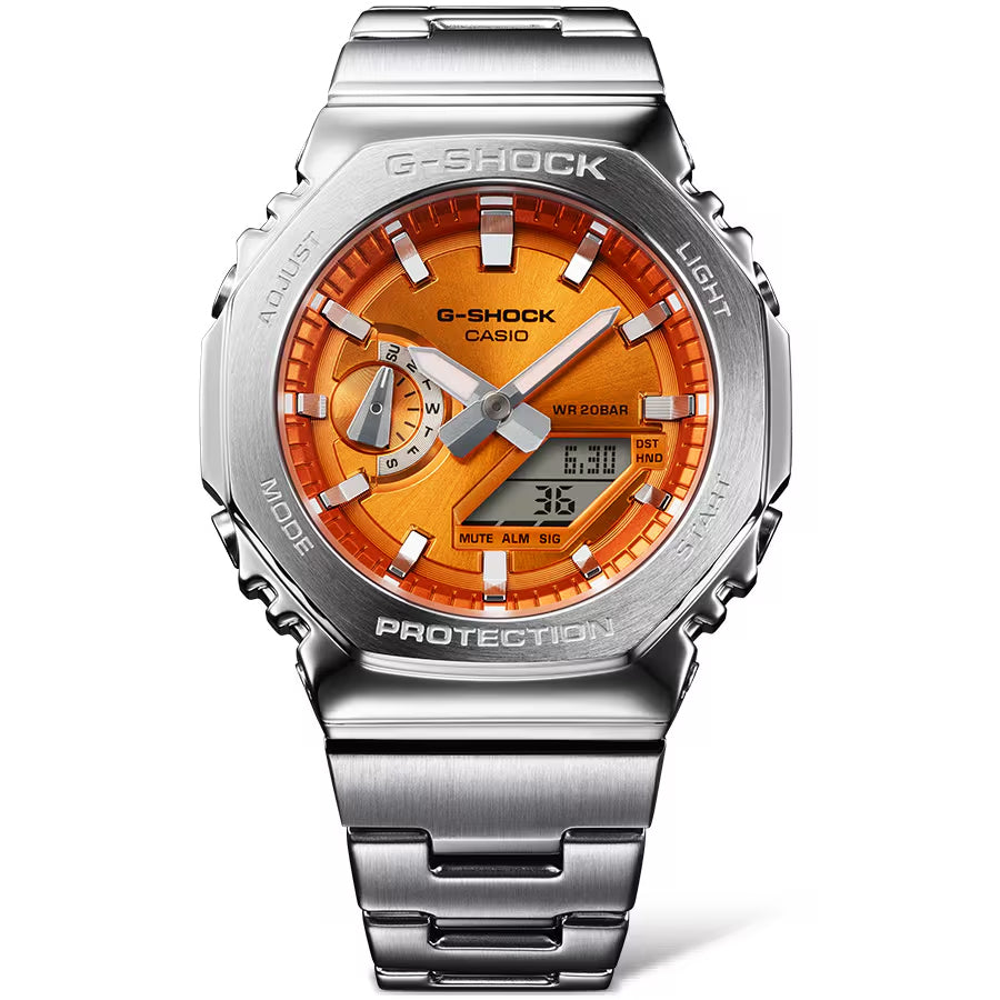 G-SHOCK メタルカバード GM-2110D-4AJF メンズ 腕時計 電池式 アナデジ オクタゴン メタルバンド オレンジ 国内正規品 カシオ