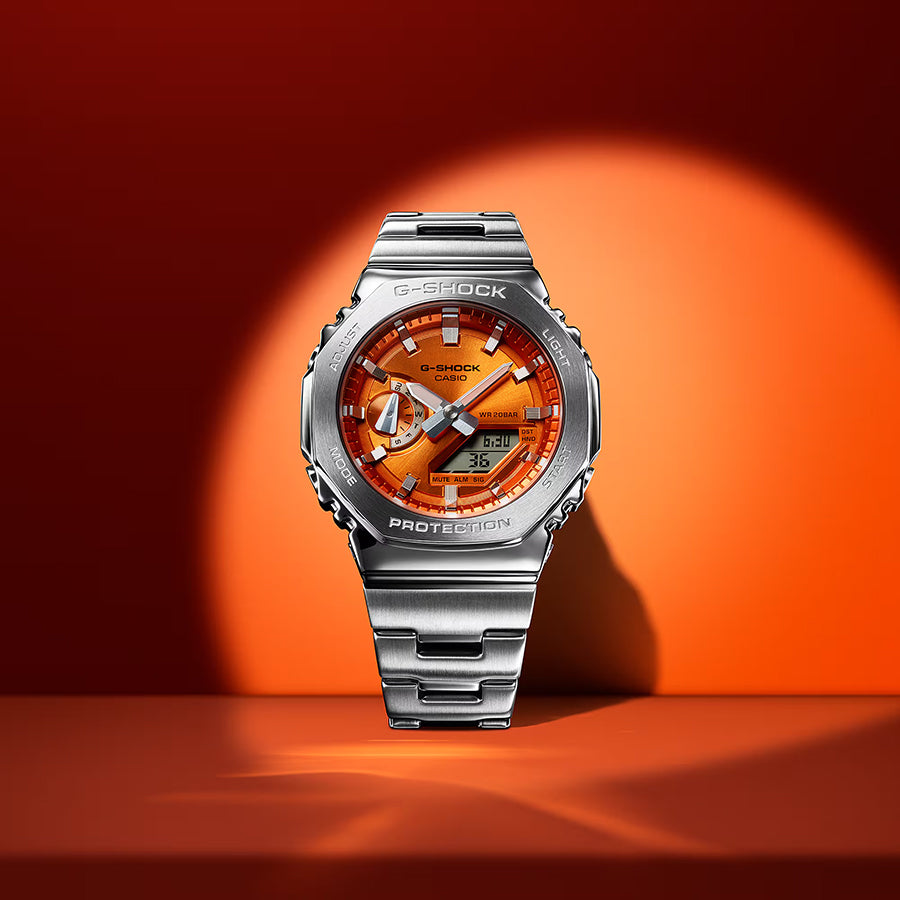 G-SHOCK メタルカバード GM-2110D-4AJF メンズ 腕時計 電池式 アナデジ オクタゴン メタルバンド オレンジ 国内正規品 カシオ