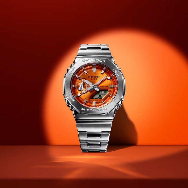 G-SHOCK メタルカバード GM-2110D-4AJF メンズ 腕時計 電池式 アナデジ オクタゴン メタルバンド オレンジ 国内正規品 カシオ