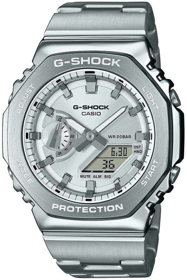 G-SHOCK メタルカバード GM-2110D-7AJF メンズ 腕時計 電池式 アナデジ オクタゴン メタルバンド シルバー 国内正規品 カシオ