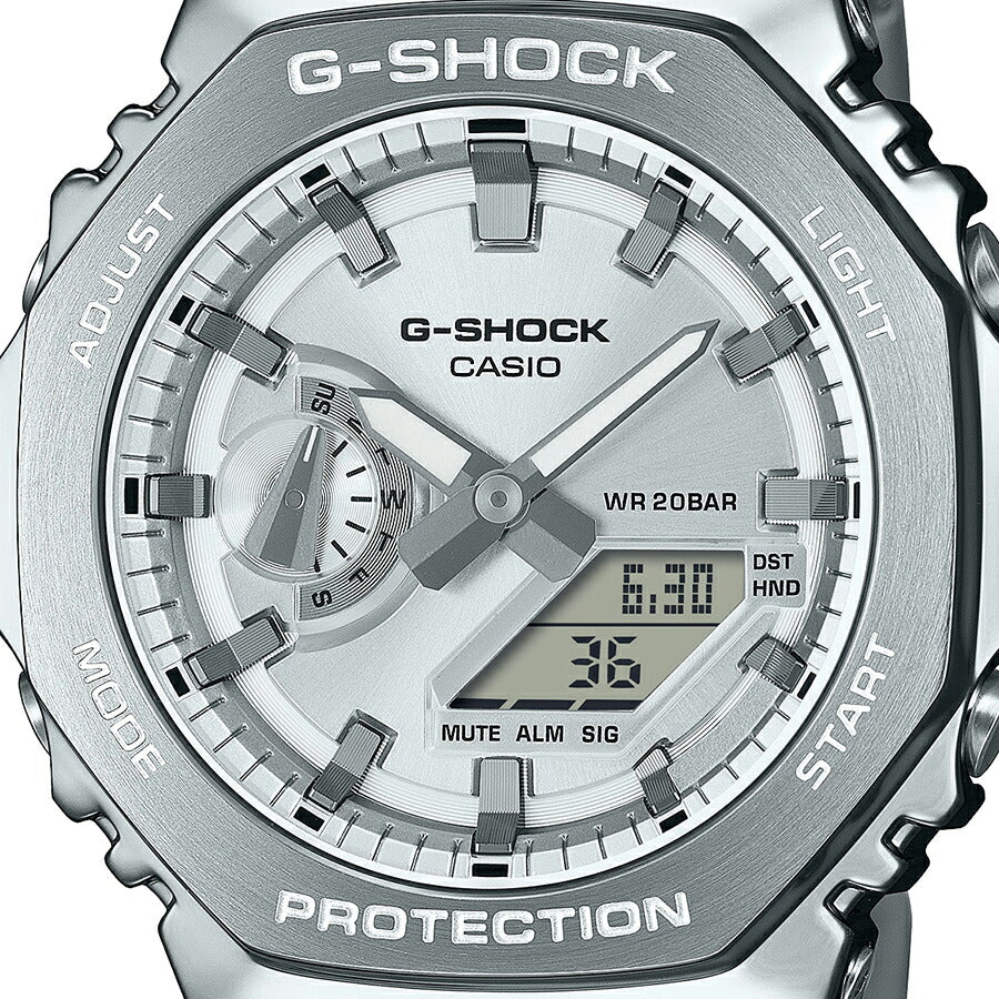 G-SHOCK メタルカバード GM-2110D-7AJF メンズ 腕時計 電池式 アナデジ オクタゴン メタルバンド シルバー 国内正規品 カシオ