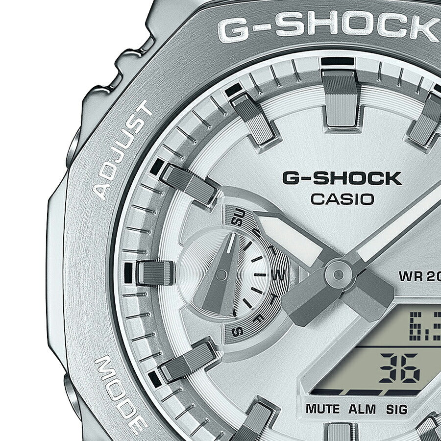 G-SHOCK メタルカバード GM-2110D-7AJF メンズ 腕時計 電池式 アナデジ オクタゴン メタルバンド シルバー 国内正規品 カシオ