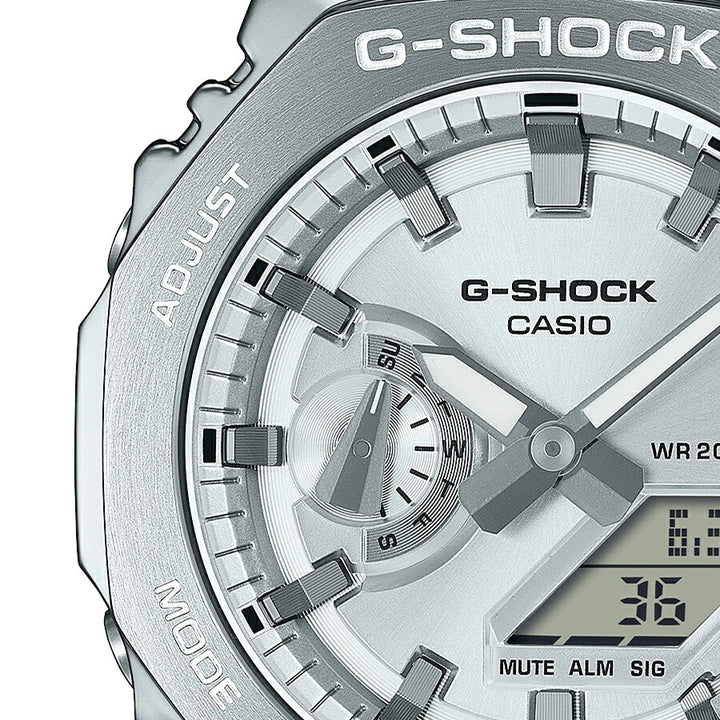 G-SHOCK メタルカバード GM-2110D-7AJF メンズ 腕時計 電池式 アナデジ オクタゴン メタルバンド シルバー 国内正規品 カシオ