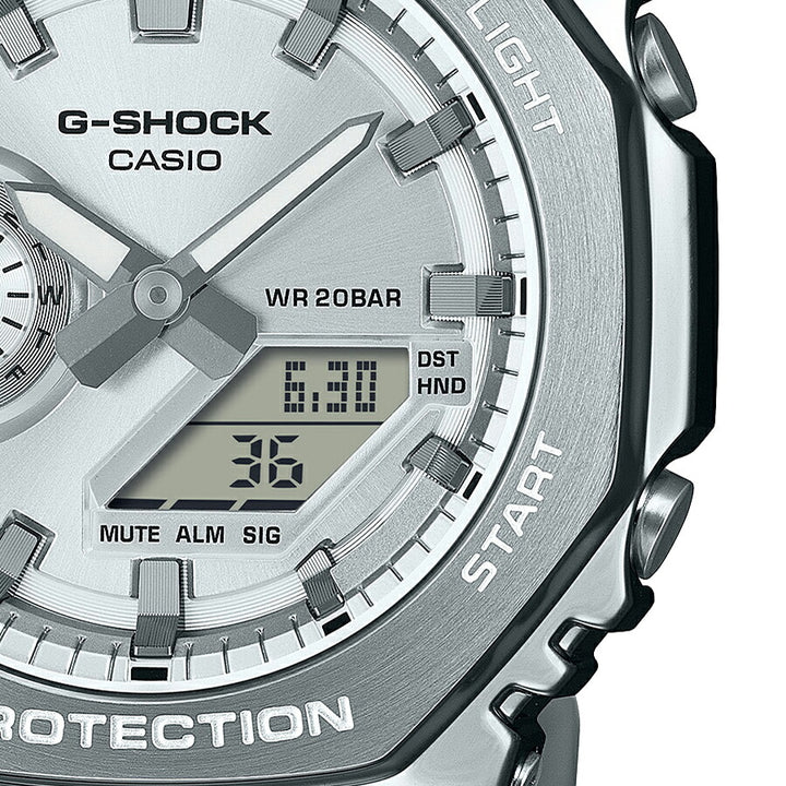 G-SHOCK メタルカバード GM-2110D-7AJF メンズ 腕時計 電池式 アナデジ オクタゴン メタルバンド シルバー 国内正規品 カシオ